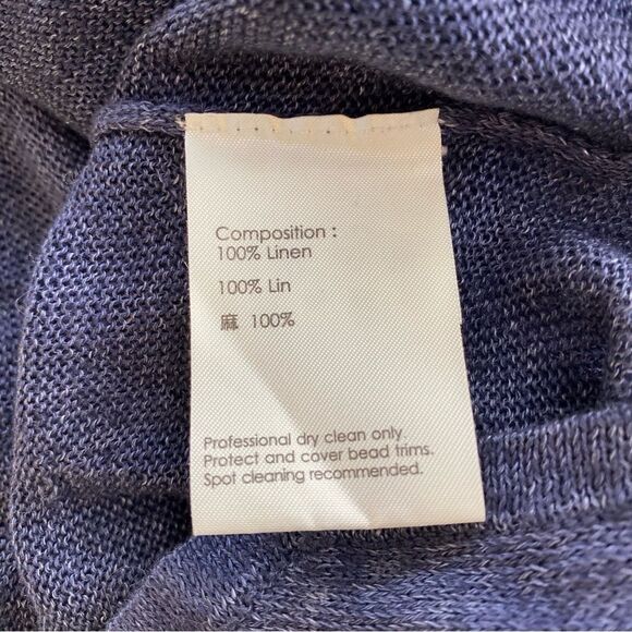 3.1 Phillip Lim Oversized 100% Linen Beaded Neckline Tunic Sz L - Picture 6 of 12